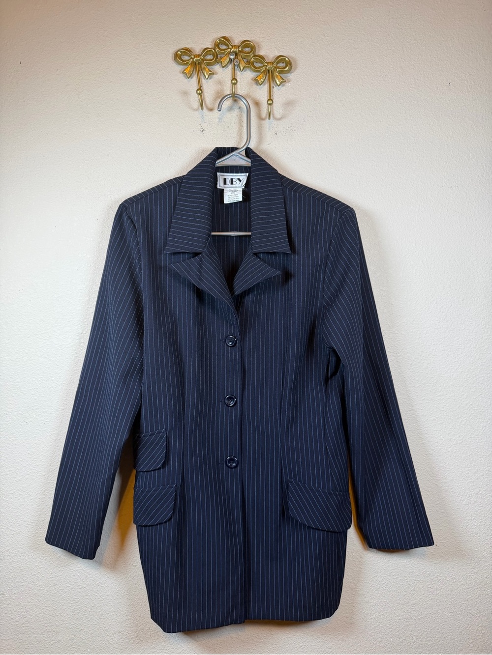 DBY Navy Pinstripe Tailored Blazer. Size 9